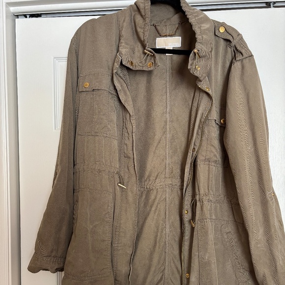 Michael Kors Utility Jacket with Drawstring Waist and Gold Hardware - Picture 1 of 5